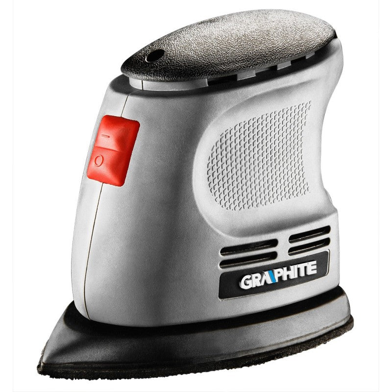GRAPHITE Palm sander 105W, speed 12000min-1, base 97 x 140mm, with sand papers 12pcs (60,80,120) — 59G335