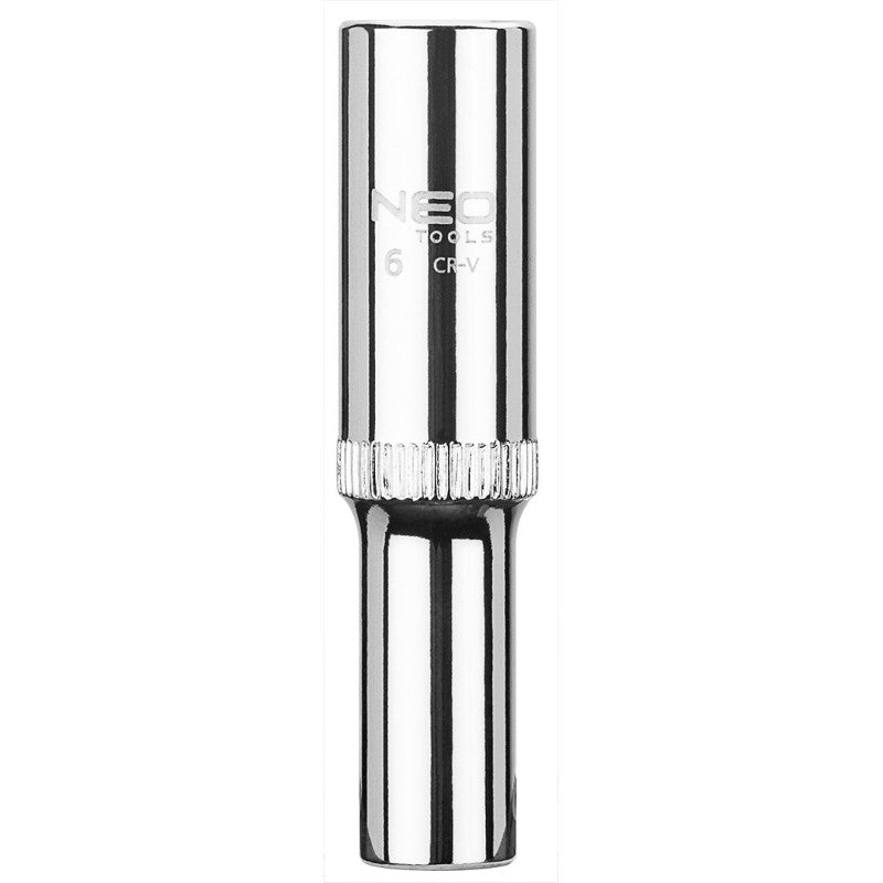 NEO TOOLS Long hexagonal socket 1/4", 6 mm, superlock — 08-239