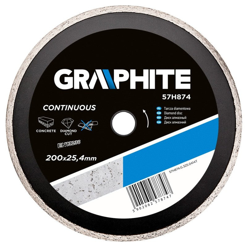 GRAPHITE Diamond disc 200 x 25.4 mm, continuous — 57H874