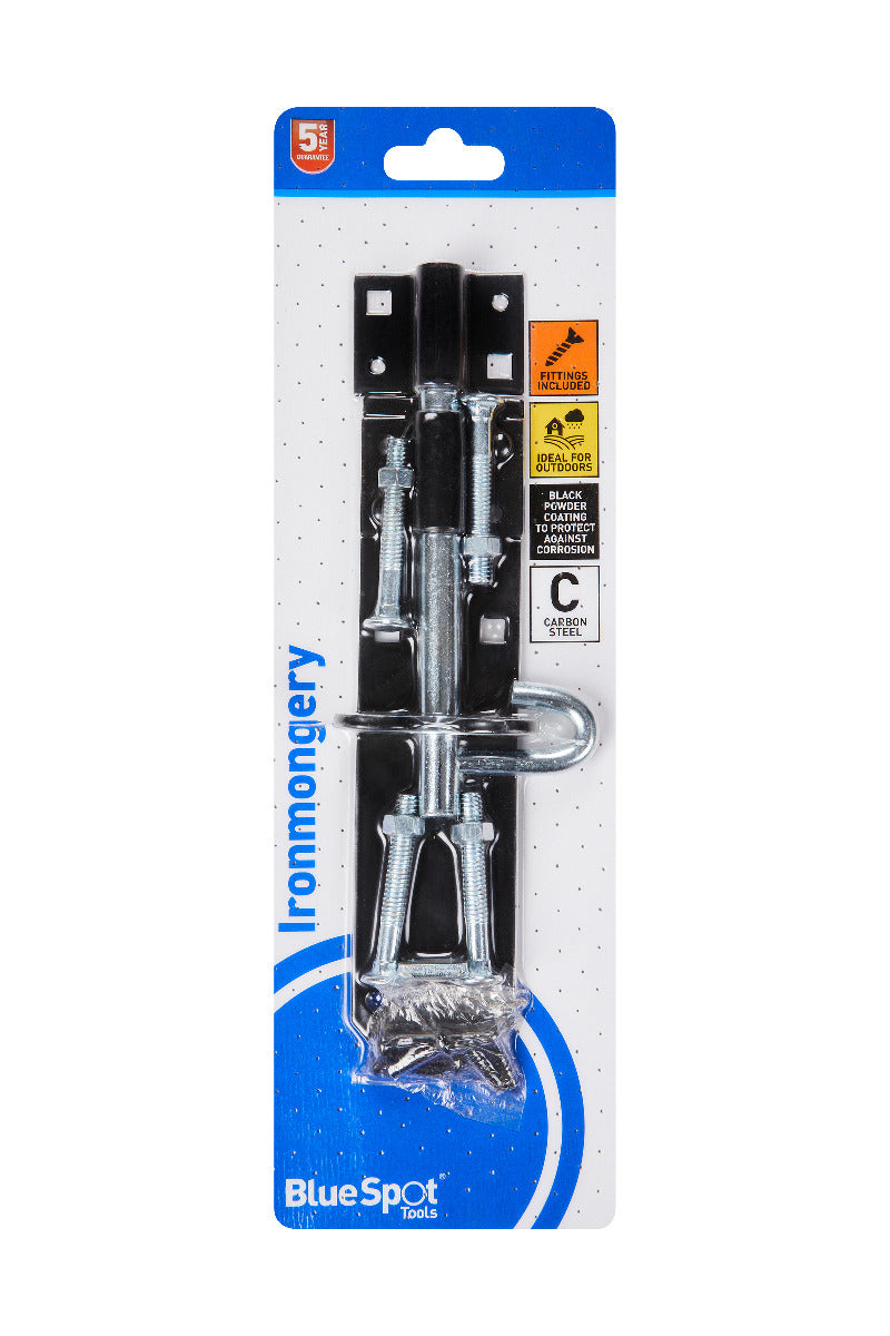 Blue Spot Tools Ironmongery 150mm Black Powder Coated Brenton Bolt