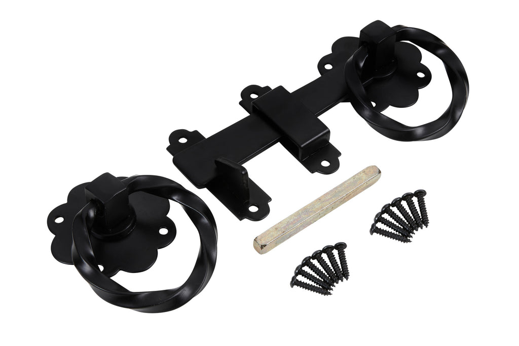 Blue Spot Tools Ironmongery 152mm Black Powder Coated Twisted Ring Latch