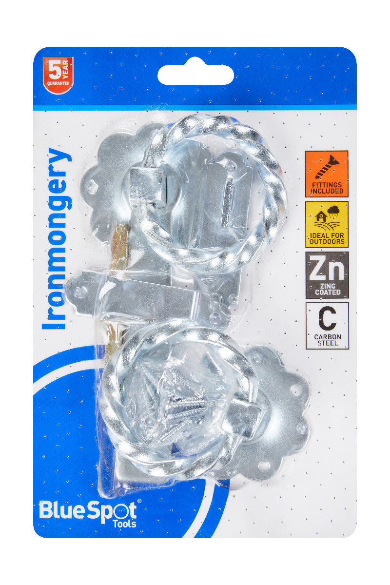 Blue Spot Tools Ironmongery 152mm Zinc Plated Twisted Ring Latch