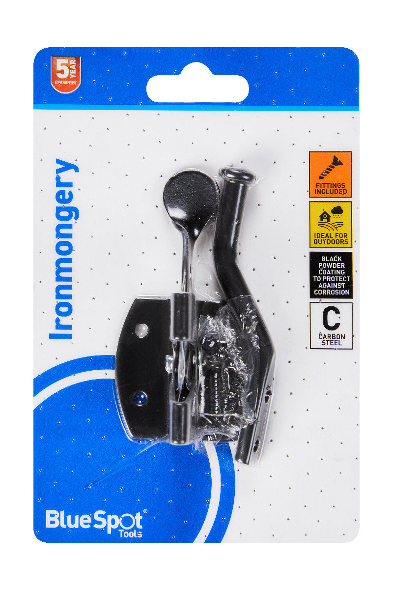 Blue Spot Tools Ironmongery 50mm Black Powder Coated Auto Gate Latch