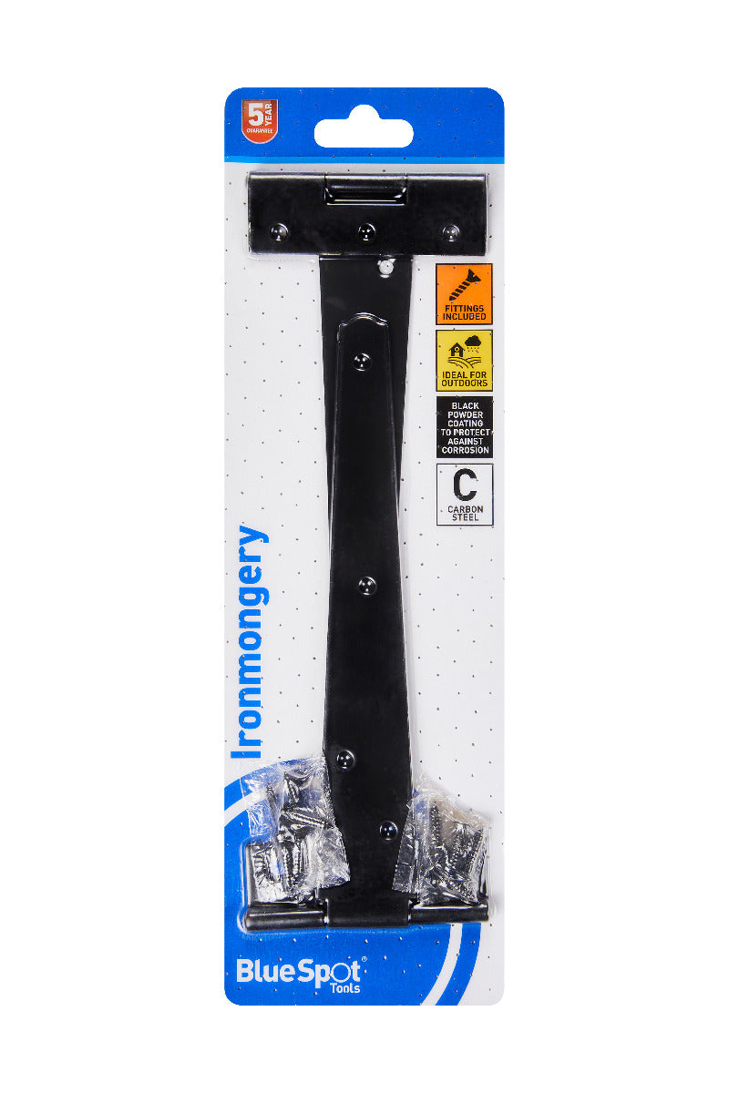Blue Spot Tools Ironmongery 204mm Black Powder Coated Tee Hinge