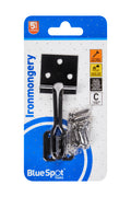 Blue Spot Tools Ironmongery 102mm Black Powder Coated Wire Hasp and Staple