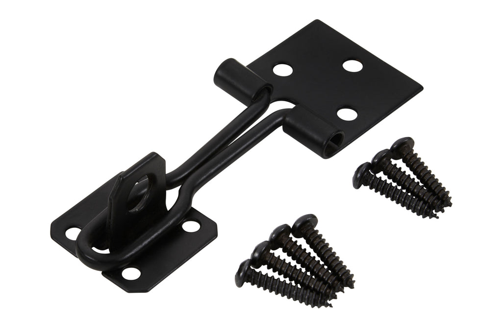 Blue Spot Tools Ironmongery 102mm Black Powder Coated Wire Hasp and Staple