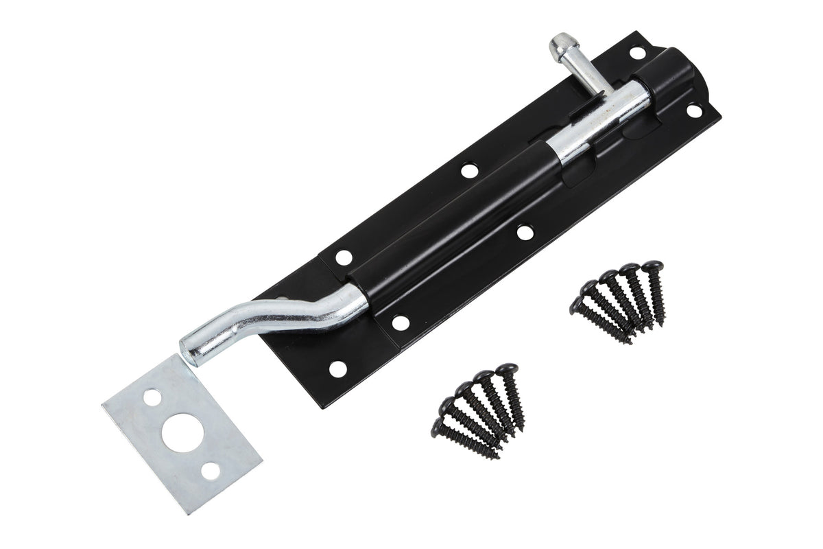 Blue Spot Tools Ironmongery 150mm Black Powder Coated Necked Tower Bolt
