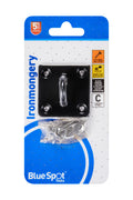 Blue Spot Tools Ironmongery 50mm x 50mm Black Powder Coated Staple on Plate