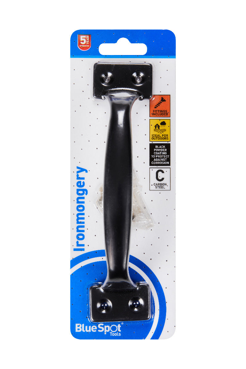 Blue Spot Tools Ironmongery 200mm Black Powder Coated Pull Handle