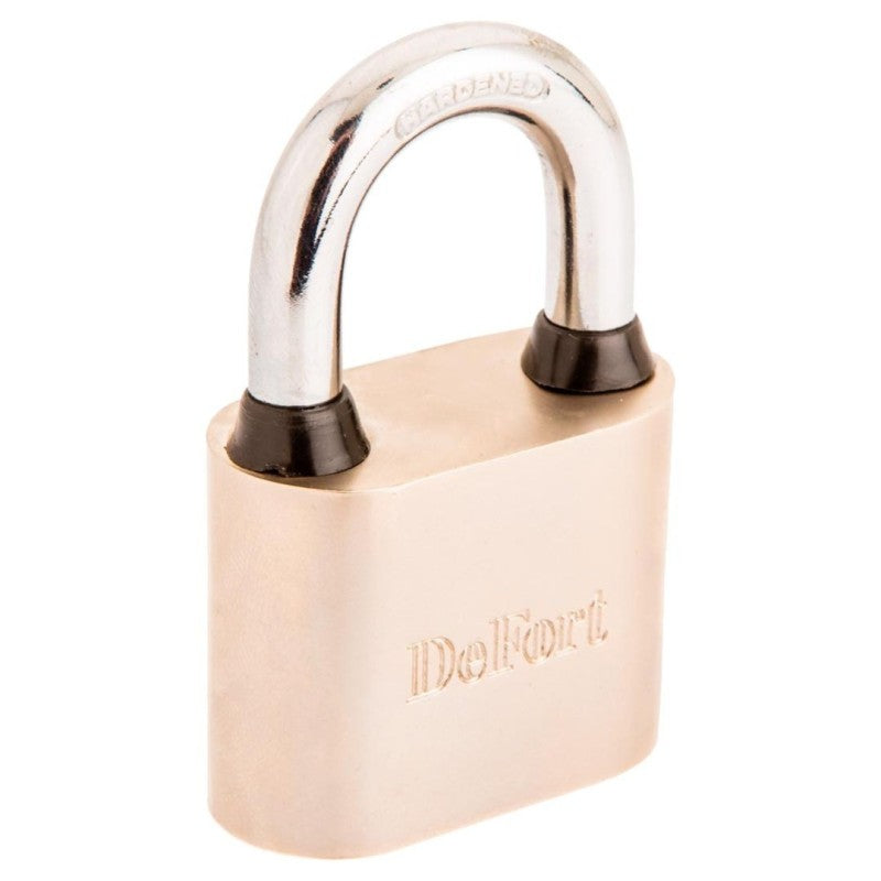 DEFORT Cast iron padlock, 50 mm, 3 keys — 90U108