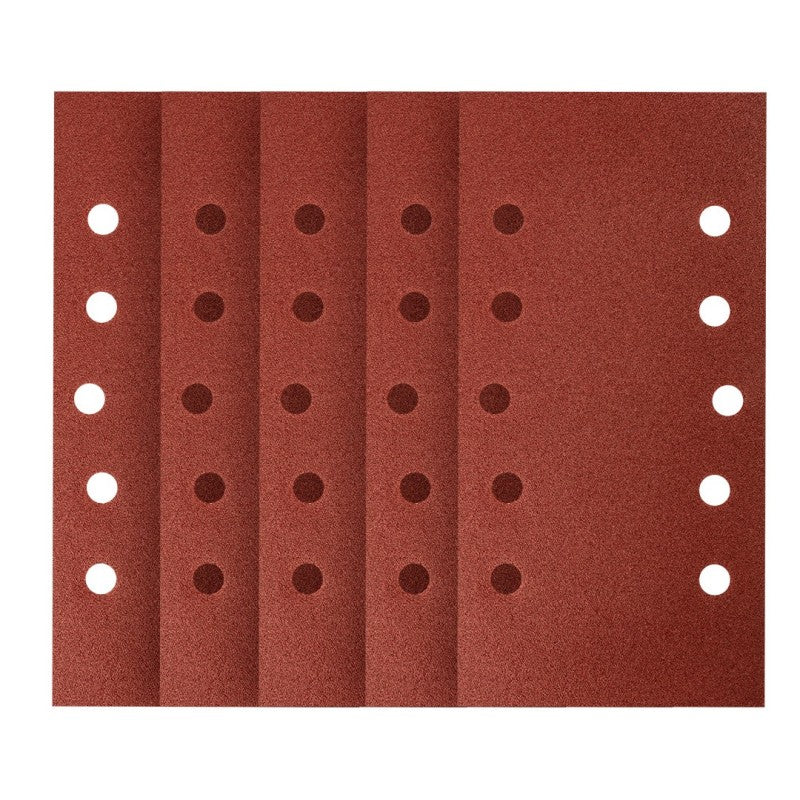 NEO TOOLS Velcro-backed sanding paper 115 x 230 mm, P120, 5 pcs, with 10 holes — 54-005