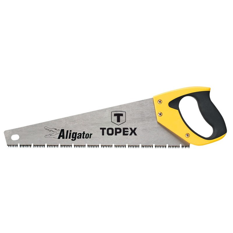 TOPEX Handsaw 400 mm, "Aligator", 7 TPI, 3 sides sharpened teeth, hardened teeth — 10A441
