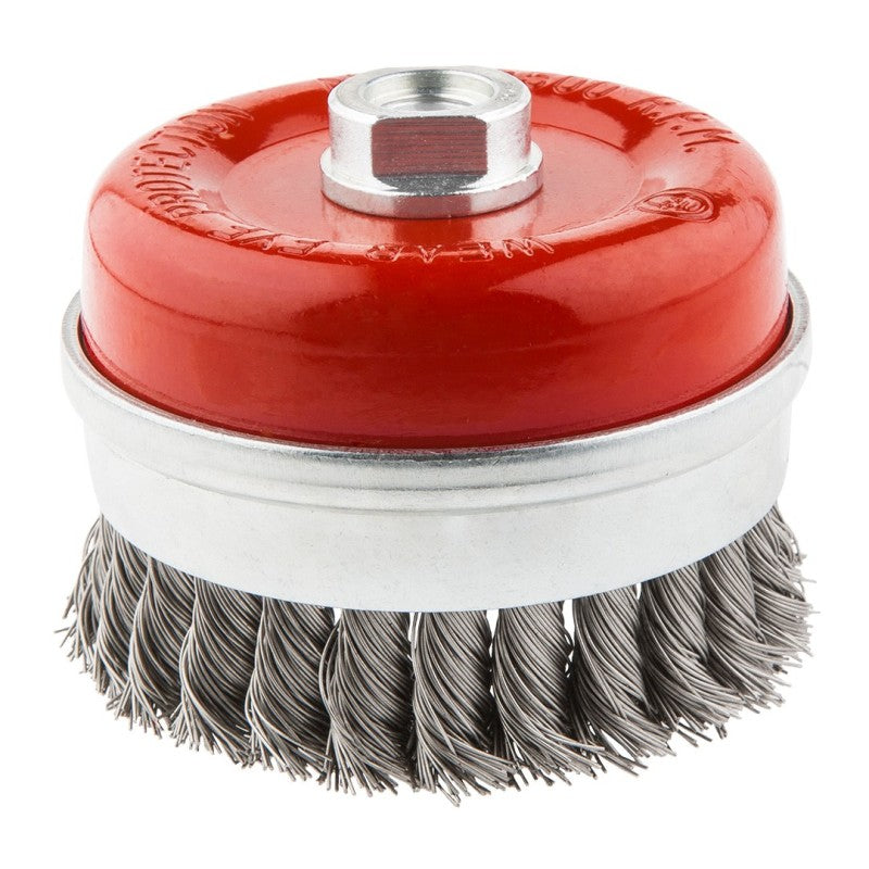 GRAPHITE Cup wire brush 100 mm x M14, INOX — 57H587