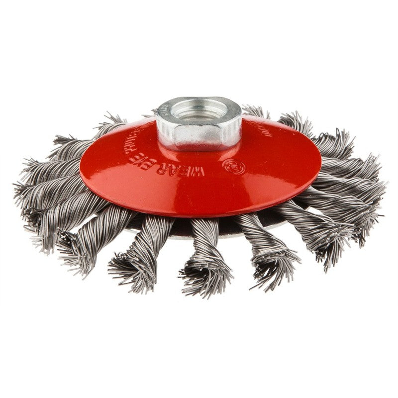 GRAPHITE Wire wheel brush 115 mm x M14, INOX — 57H591