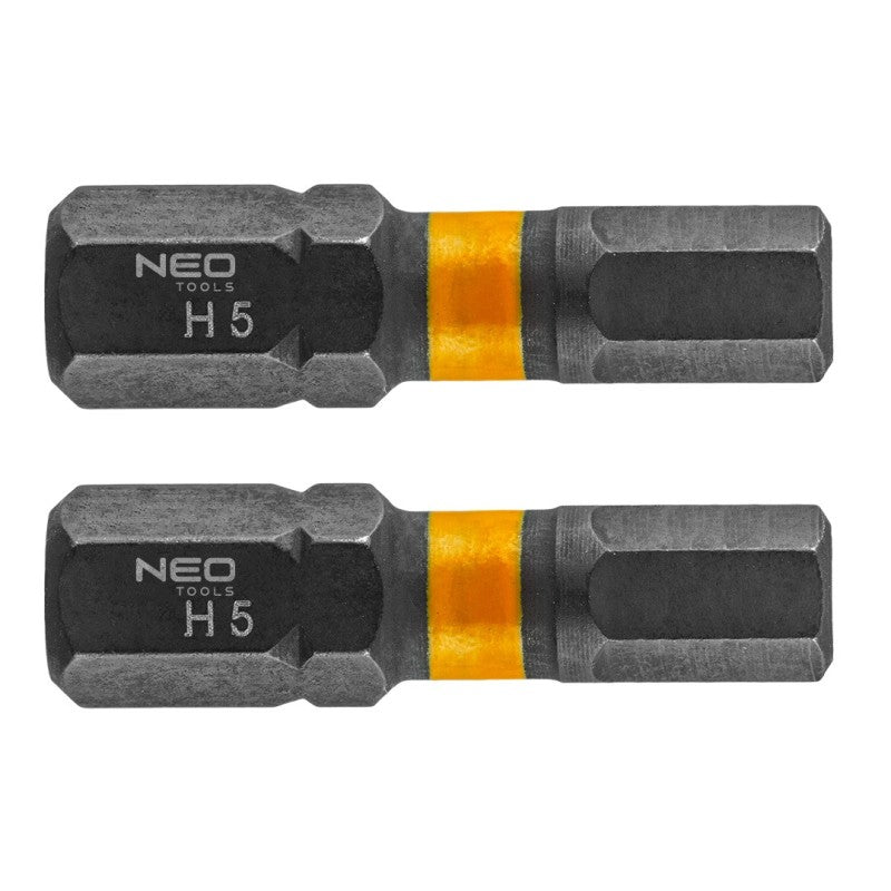 NEO TOOLS HEX5 x 25 mm impact bits, 2 pcs. — 56-508