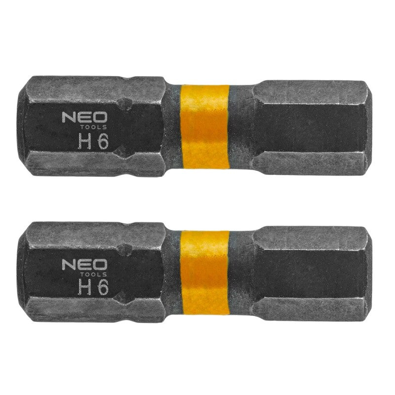 NEO TOOLS HEX6 x 25 mm impact bits, 2 pcs. — 56-509