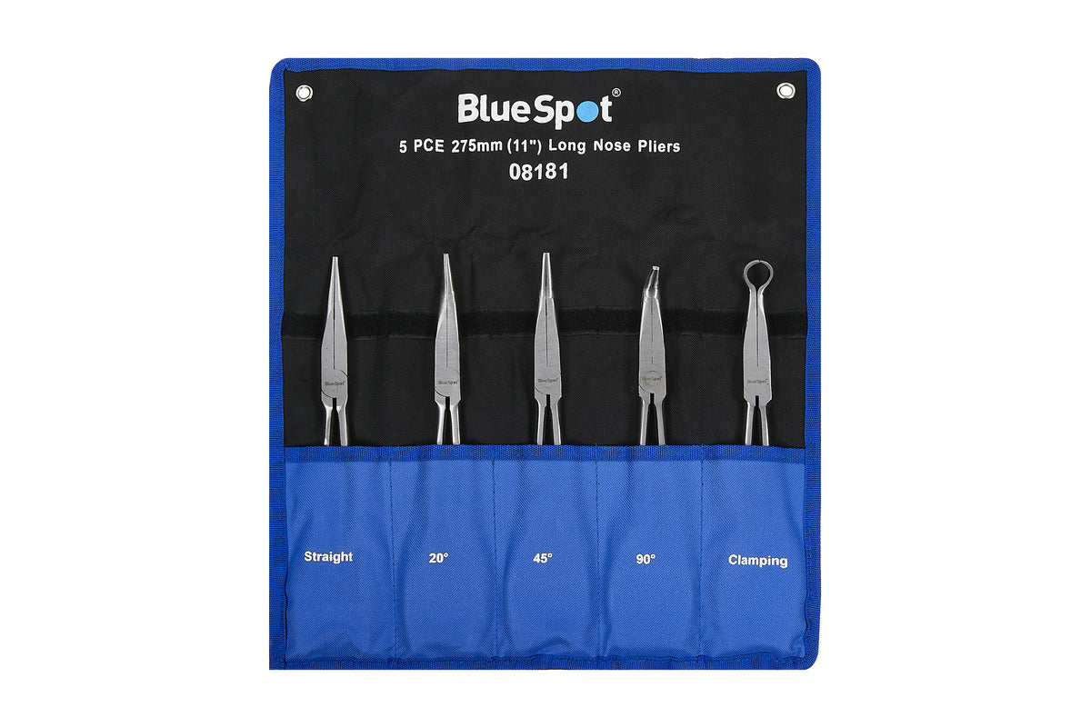 Blue Spot Tools 5 PCE 275mm (11") Long Nose Pliers In Wallet