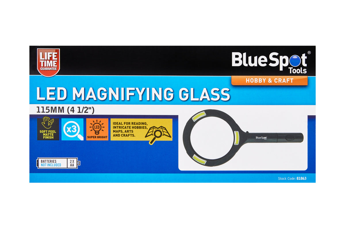 Blue Spot Tools 115mm (4 1/2") LED Magnifying Glass