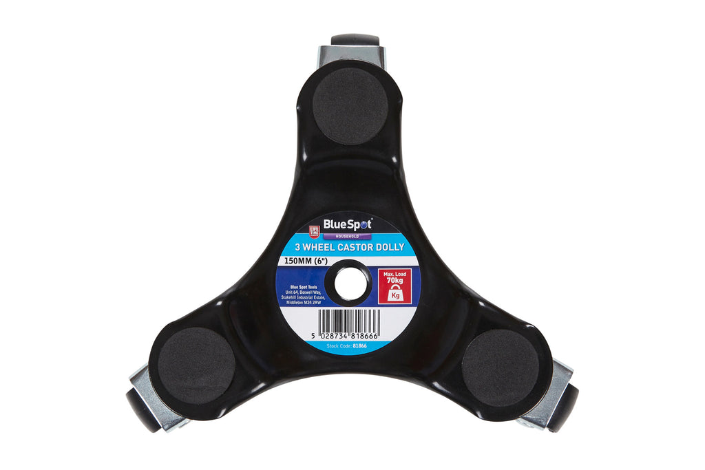 Blue Spot Tools 150mm (6") 3 Wheel Castor Dolly