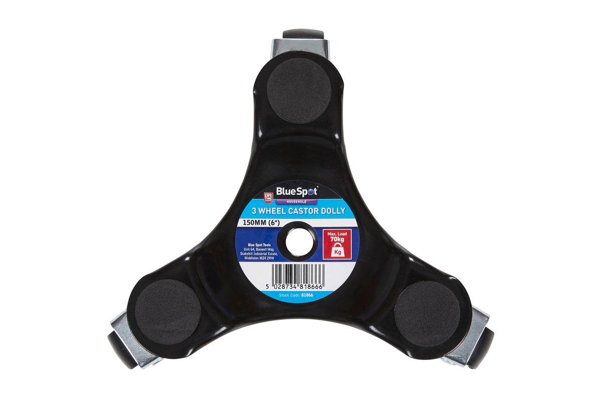 Blue Spot Tools 150mm (6") 3 Wheel Castor Dolly