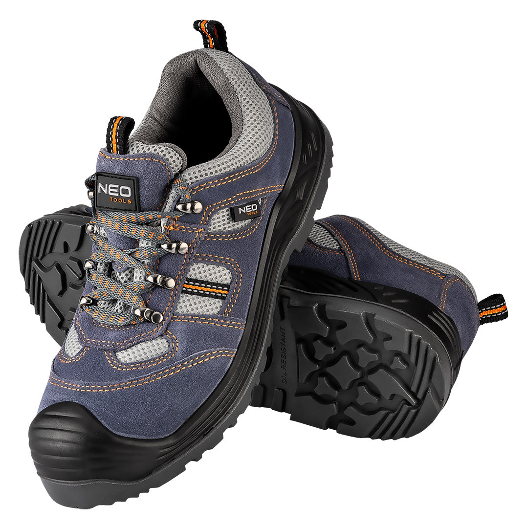 NEO TOOLS Safety shoes, suede leather, size 43, CE — 82-034