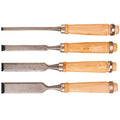 Top Tools Wood chisel 6 - 24 mm, 4 pcs set (6, 12, 18, 24 mm) - wooden handle — 09A320