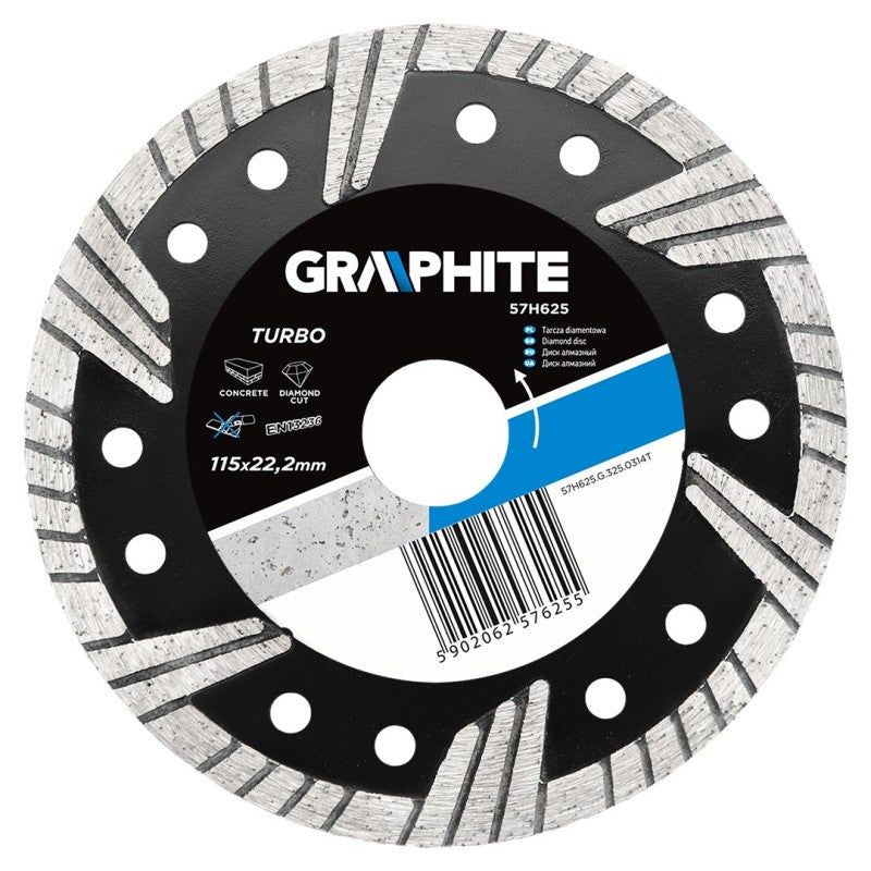 GRAPHITE Diamond disc 115 x 22.2 mm, Turbo — 57H625