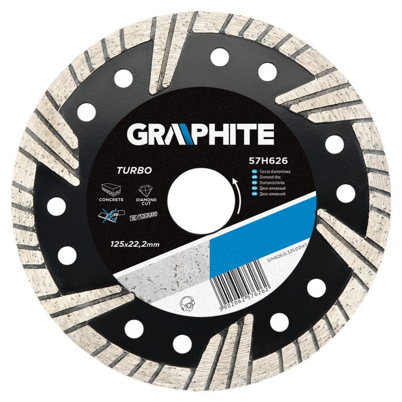GRAPHITE Diamond disc 125 x 22.2 mm, Turbo — 57H626
