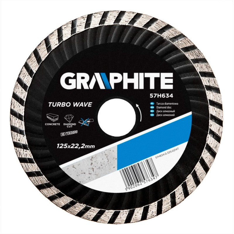 GRAPHITE Diamond disc 125 x 22.2 mm, Turbo Wave — 57H634