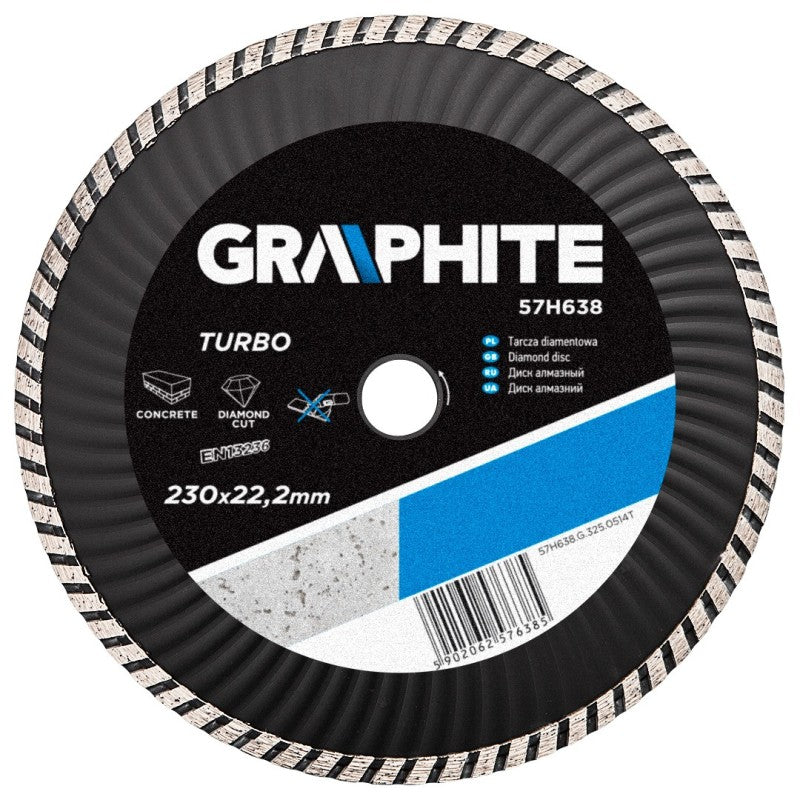 GRAPHITE Diamond disc 230 x 22.2 mm, Turbo Wave — 57H638