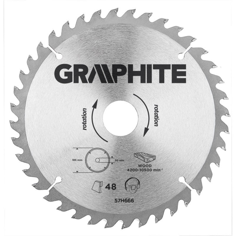 GRAPHITE Disc for circular saw, carbide 190 x 30 mm, 40 teeth — 57H670