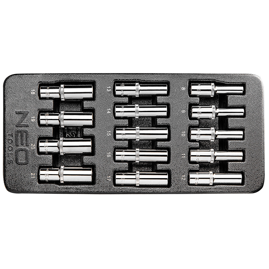 NEO TOOLS Long sockets 1/2", 8-21 mm, 14 pcs set — 84-243