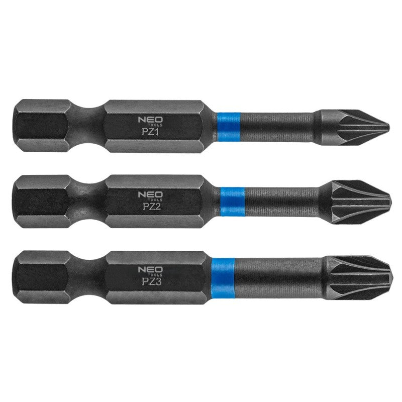 NEO TOOLS Impact bits PZ1/2/3 x 50 mm, 3 pcs. — 56-542