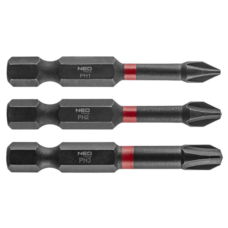 NEO TOOLS Impact bits PH1/2/3 x 50 mm, 3 pcs. — 56-543