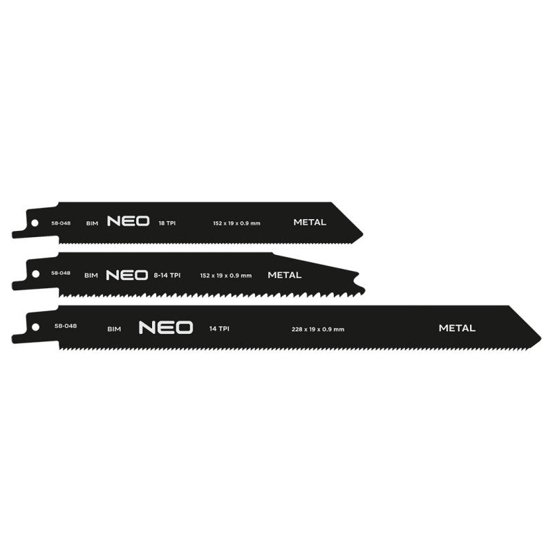 NEO TOOLS Sabre saw blades, BIM, set of 3. — 58-048
