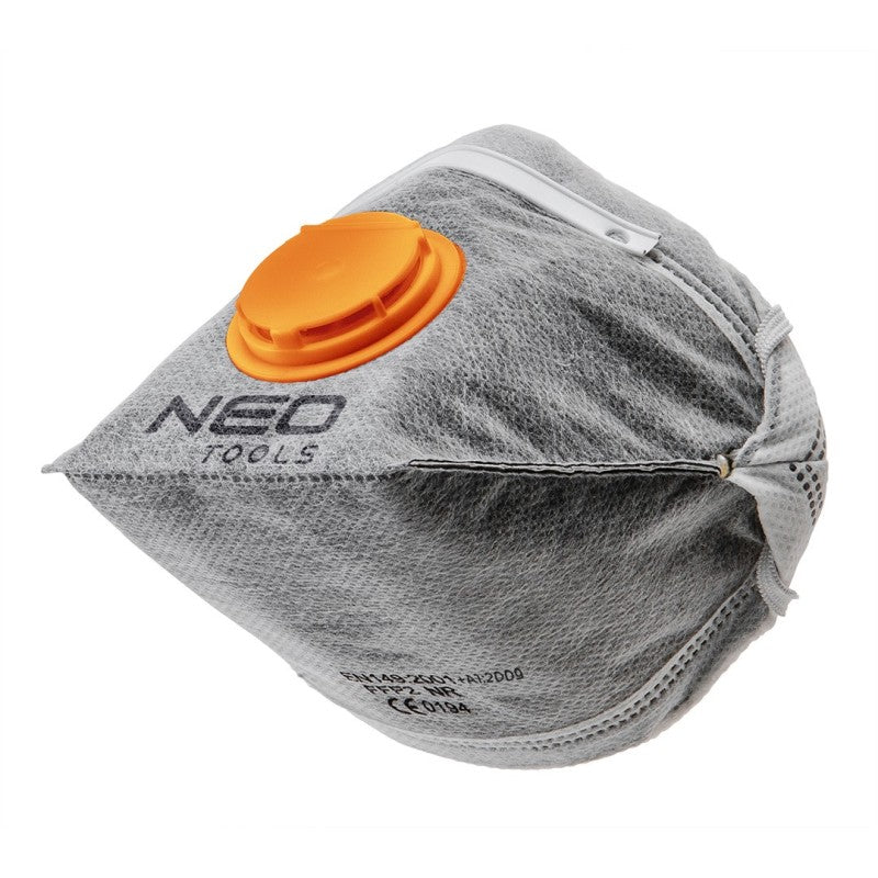 NEO TOOLS Dust protection half-mask with active carbon, folding, with valve, FFP1, 3 pcs — 97-311