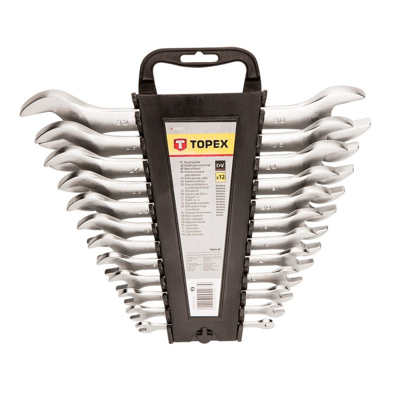 TOPEX Flat double sided wrenches 6-32 mm, set 12 pcs — 35D657