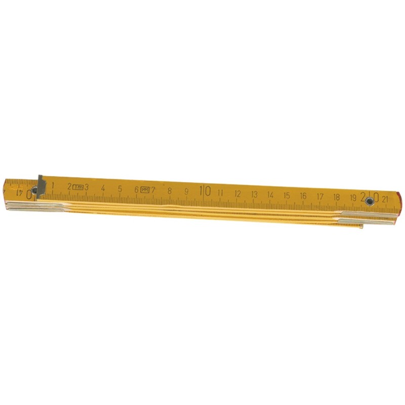 Top Tools Wooden folding rule 1 m, yellow — 26C011