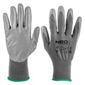 NEO TOOLS Work gloves, PU-coated polyester, 4131X, size 8 (card) — 97-646K-8