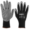 NEO TOOLS Work gloves, nitrile coated polyester, 4131X, size 7 (card) — 97-647K-9