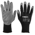NEO TOOLS Work gloves, nitrile coated polyester, 4131X, size 7 (card) — 97-647K-11