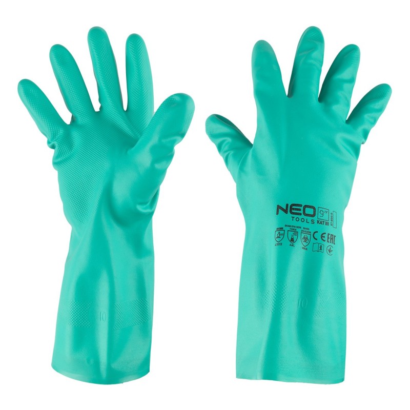 NEO TOOLS Chemically resistant nitrile gloves, size 9 — 97-695-9