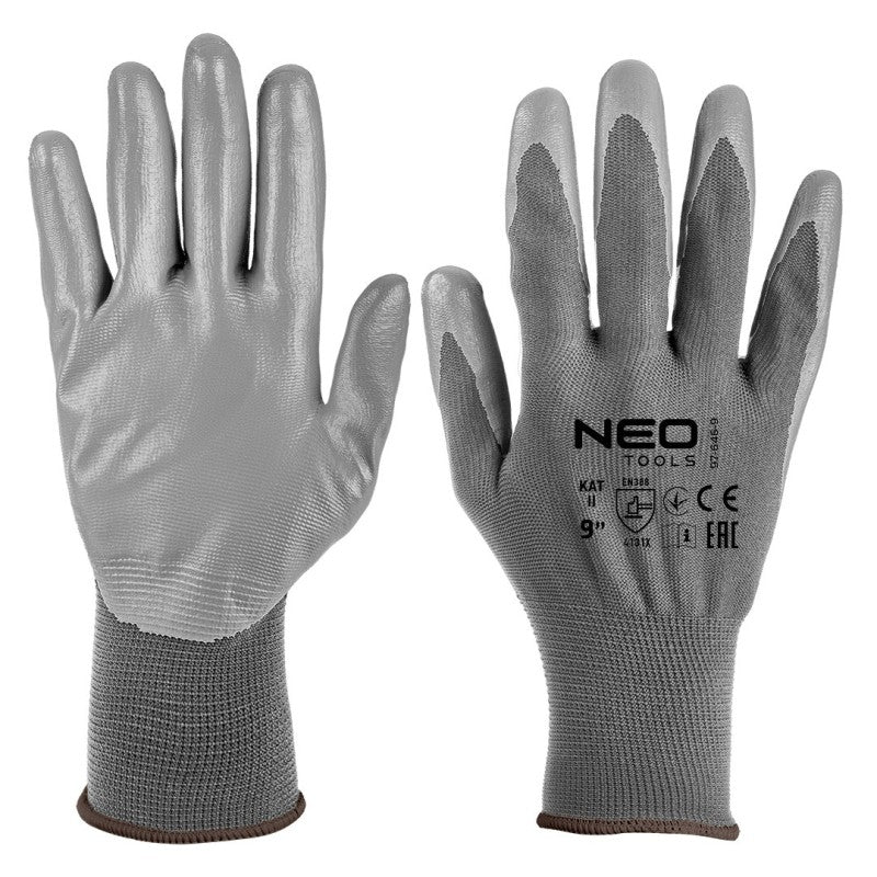 NEO TOOLS Work gloves, PU-coated polyester, 4131X, size 9 — 97-646-9
