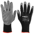 NEO TOOLS Work gloves, nitrile coated polyester, 4131X, size 7 — 97-647-7