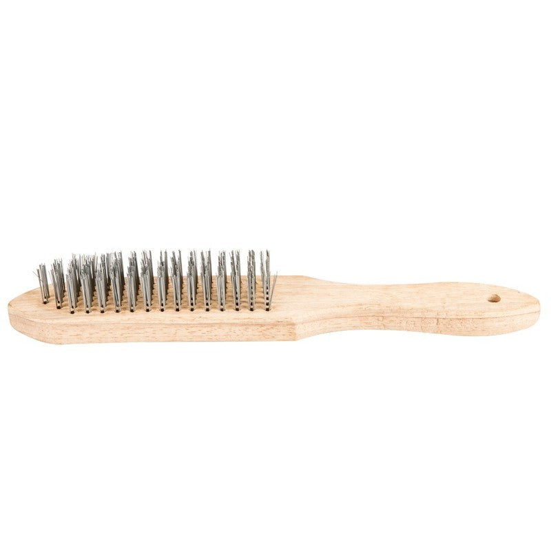 Top Tools Wire brush, 6-row, wooden handle — 14A606