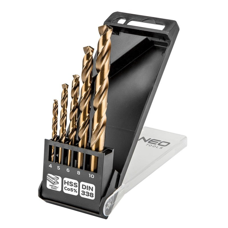 NEO TOOLS HSS-Co metal drill bits, 4.0 - 10 mm, 5 pcs. — 57-086