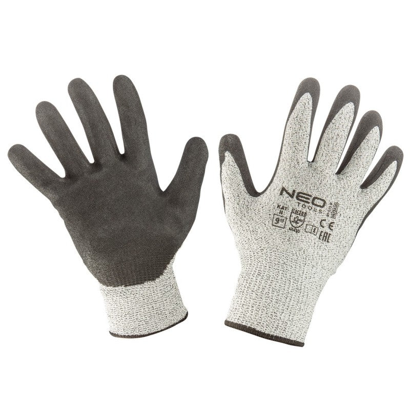 NEO TOOLS Anti-cut gloves, nitrile coated, 4X43D, 9" — 97-610-9