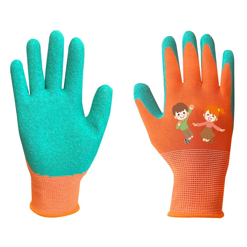 NEO TOOLS Children's work gloves, latex coated polyester (crincle), size 5 — 97-644-5