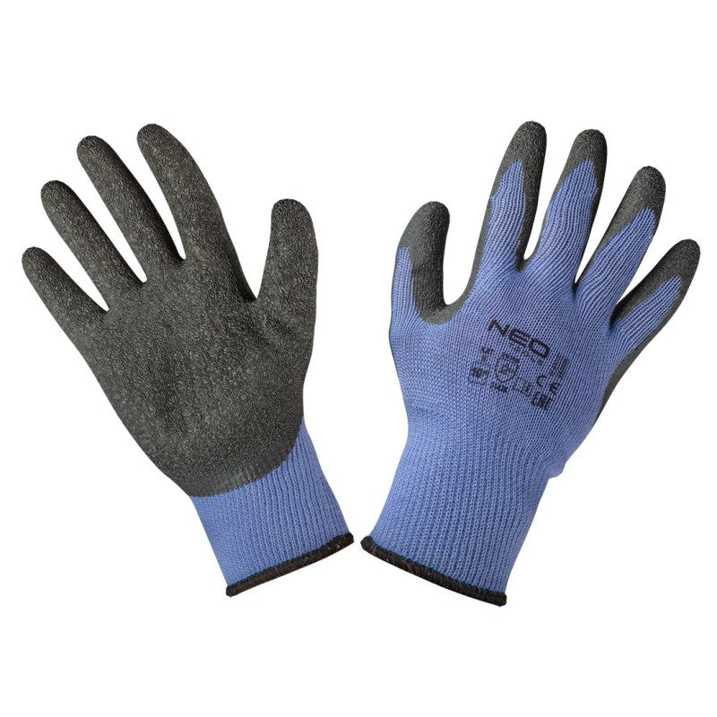 NEO TOOLS Work gloves, latex coated cotton with polyester, 2143X, size 10 — 97-640-10