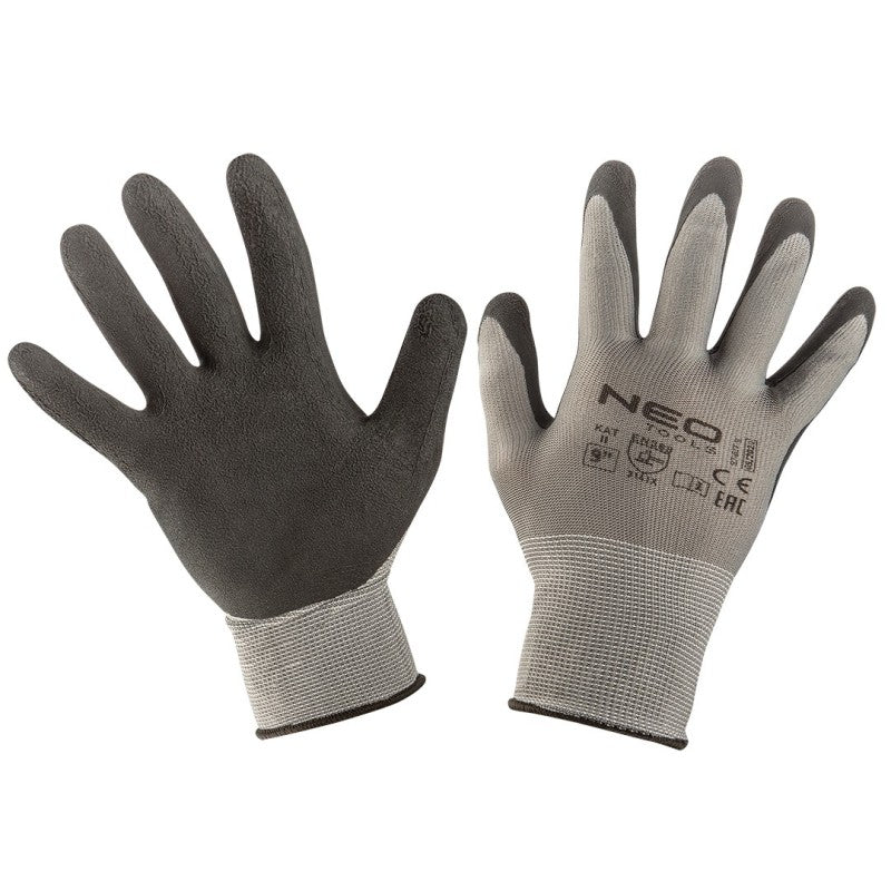 NEO TOOLS Work gloves, latex coated nylon(foam), 3141X, size 9 — 97-617-9